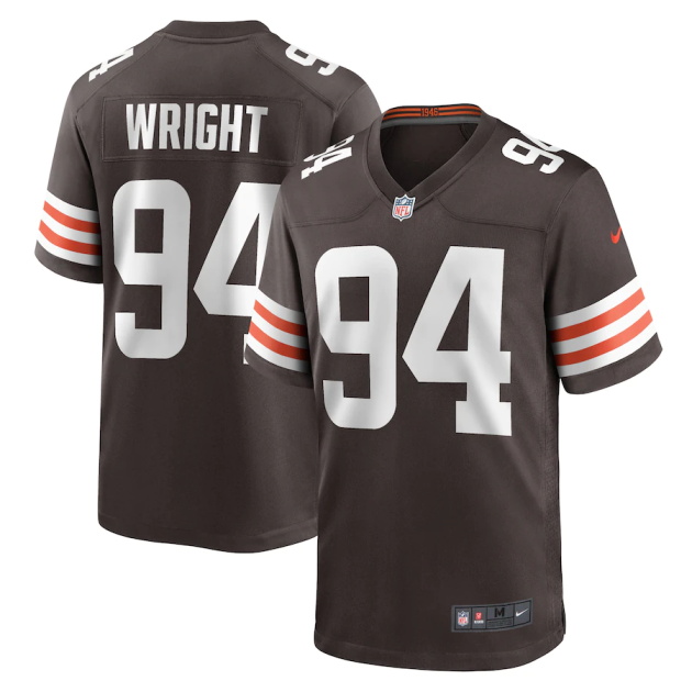 mens nike alex wright brown cleveland browns game player jersey